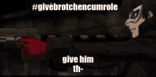 a cartoon of a woman with wings and the caption #givebrotchencumrole give him th