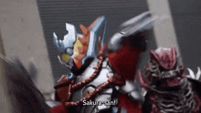 a man in a samurai armor is talking to another man in a samurai armor in a video game .
