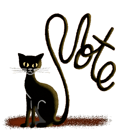Vote Spooky Season Sticker - Vote Spooky Season Black Cat Stickers