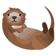 otter nature joypixels floating mammal