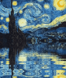 van gogh painting aesthetic water reflection