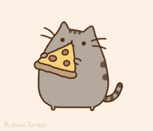 cartoon eating pizza