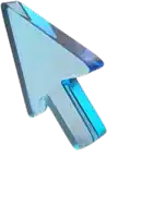 a blue arrow pointing to the right is against a white background