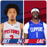 Detroit Pistons (24) Vs. Los Angeles Clippers (16) First-second Period Break GIF - Nba Basketball Nba 2021 GIFs