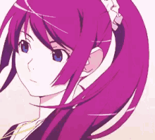 Anime Purplehair GIF - Anime Purplehair Hairflip GIFs