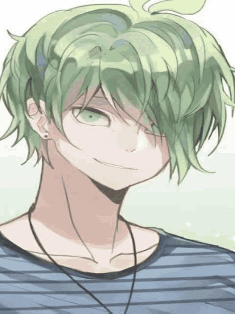 pastel green hair boy