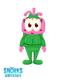 a cartoon character from snorks odyssey is wearing a green sweater