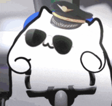 a cartoon cat wearing sunglasses and a police hat