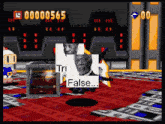 a video game with a picture of a man and the words false on the bottom