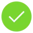 a green circle with a white check mark in the middle .