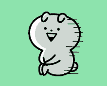 a cartoon drawing of a white bear with a black outline