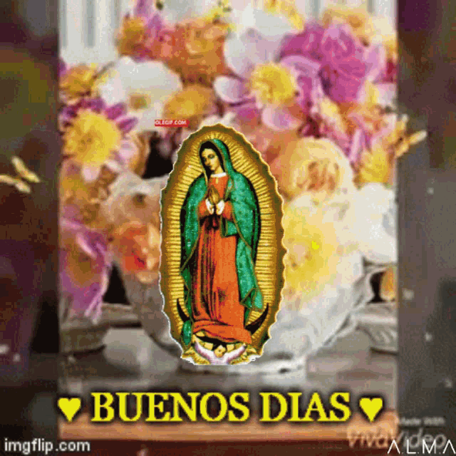  Buenos Dias Guadalupe Flores Catolicas GIF