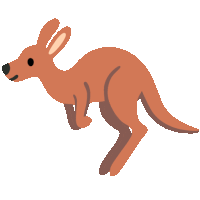 a cartoon kangaroo is jumping in the air with a white background
