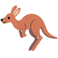 a cartoon kangaroo is jumping in the air with a white background