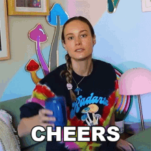 Cheers Brie Larson GIF - Cheers Brie Larson Toast GIFs
