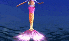 a cartoon girl in a bikini is swimming in the ocean