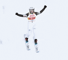a skier wearing a shirt that says ' ebersmann ' on it