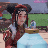 a video game character with the name palian gathering on it