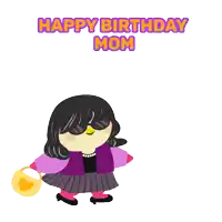 a cartoon of a woman wearing sunglasses with the words happy birthday mom below her