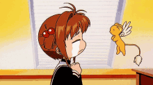 a cartoon of a girl with a tear running down her cheek