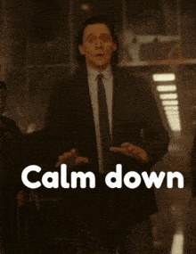Calm Down Loki GIF - Calm Down Loki Tom Hiddleston GIFs