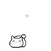 a pixel art drawing of a ghost with a pink heart in its mouth .