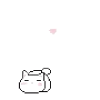 a pixel art drawing of a ghost with a pink heart in its mouth .