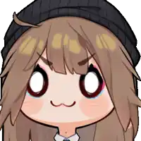 a cartoon of a girl wearing a black beanie