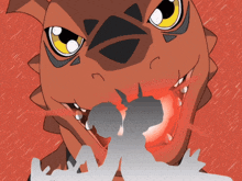 a cartoon drawing of a dragon with a silhouette of a person in front of it