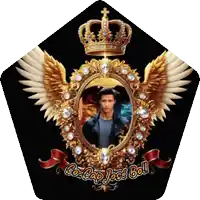 a picture of a man with wings and a crown with the words co-cap jose ball below it