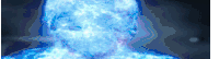a computer generated image of a person 's face is glowing in blue light .