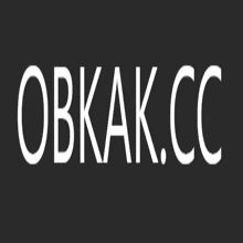 a black background with the word obkak.cc in white