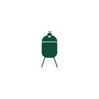 a green cylinder with smoke coming out of it is on a white background