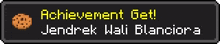 achievement get written on a black screen with a cookie