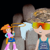 a cartoon of a boy wearing a glock shirt