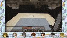 a group of people are playing a video game called minecraft on a computer