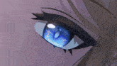 a close up of a woman 's blue eye