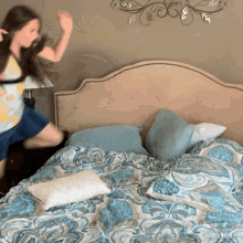 Jumping In Bed Jump GIF - Jumping In Bed Jump Girl GIFs