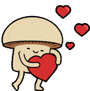 Champignon Cœur Mushroom Hug Sticker - Champignon Cœur Mushroom Hug Stickers