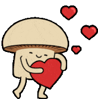 Champignon Cœur Mushroom Hug Sticker - Champignon Cœur Mushroom Hug Stickers