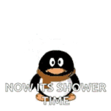 penguins shower