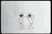 a drawing of two stick figures standing next to each other