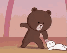 Fighting Bear GIF - Fighting Bear Cony And Brown GIFs