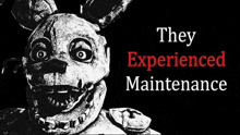 a black and white drawing of a bunny rabbit with the words `` they experienced maintenance '' below it .