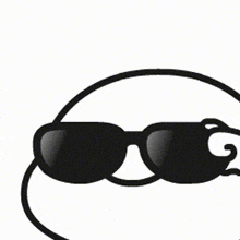 a cartoon drawing of a person wearing sunglasses and a pair of headphones