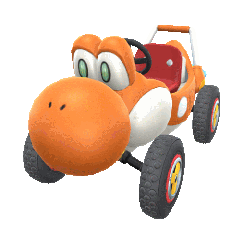 Orange Turbo Yoshi Mario Kart Sticker
