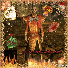 a picture of a man with the words my beautiful wife neloth on the bottom