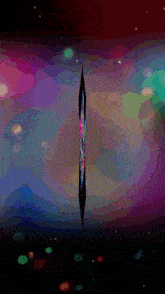 a computer generated image of a colorful galaxy with a black hole in the middle