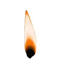 a pixel art drawing of a candle flame on a white background .