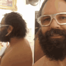 mirror reaction beard man yes